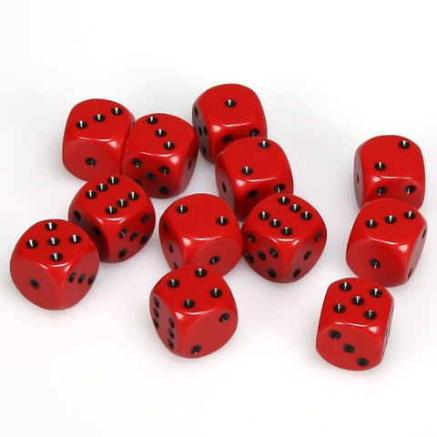 12 D6 Opaque Rouge/Noir