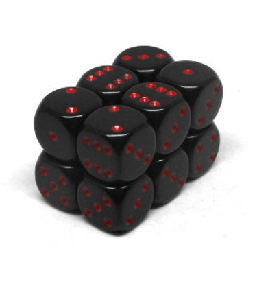 12 D6 Opaque Noir/Rouge