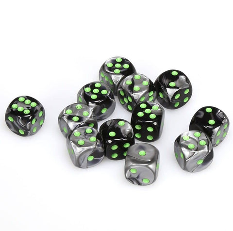 12 D6 Gemini Noir-Gris/Vert