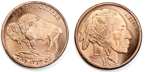 1Oz En Cuivre-Buffalo&Indian