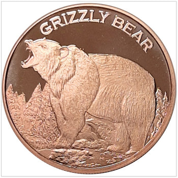 1 Oz En Cuivre-Grizzly Bear