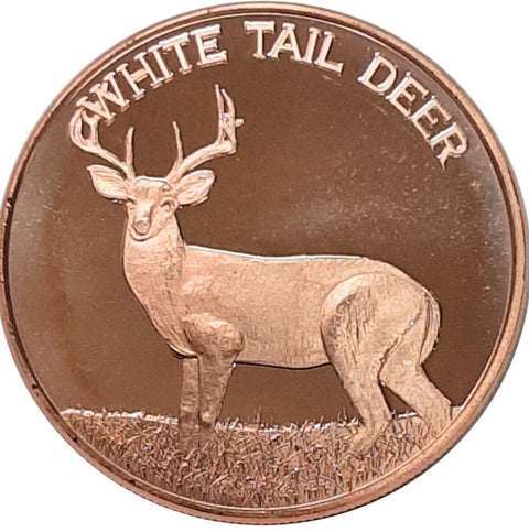 1 Oz En Cuivre-White Tail Deer