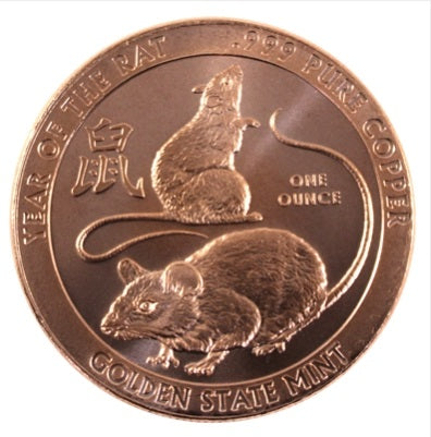 1Oz En Cuivre-Year Of The Rat