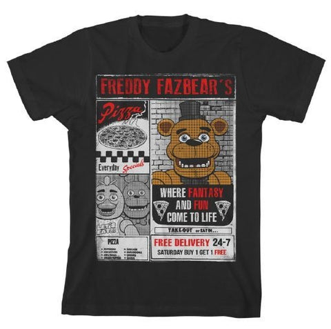 T-Shirt FNAF Freddy Fazbears Pizza Large