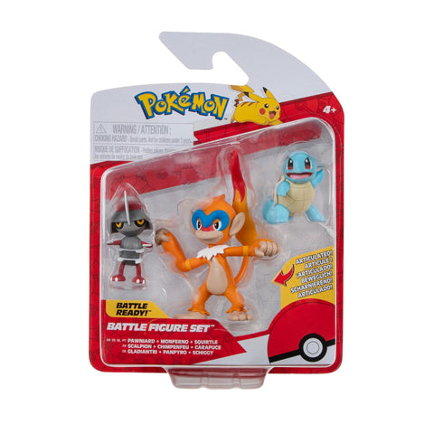 Pokémon Battle Figure Pawniard-Monferno-Squirtle