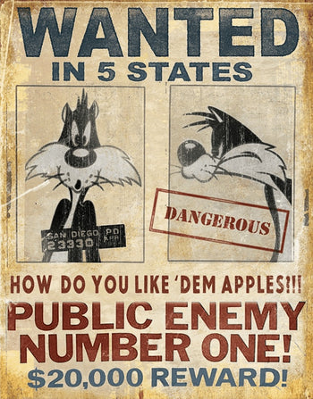 Enseigne Metal Looney Tunes Wanted
