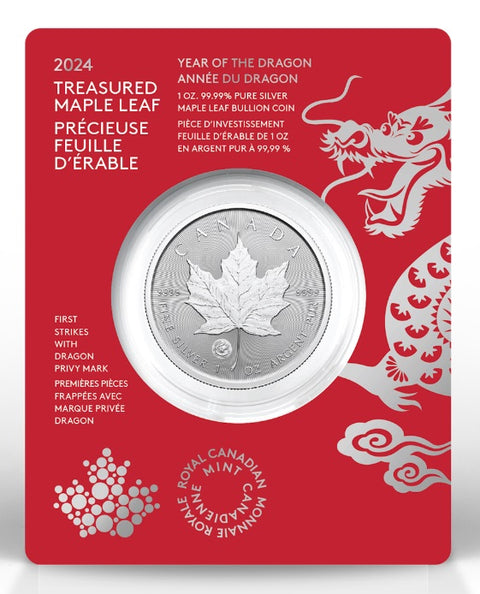 2024 Feuille D'Érable 1 Oz Dragon