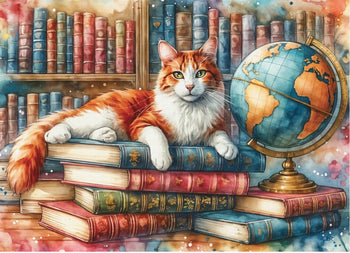 PZ1000 Livres, Globe Et Chat