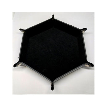 Black Hexagonal Portable Dice Tray