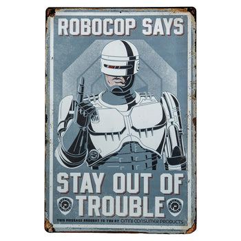 Enseigne De Métal Robocop Says
