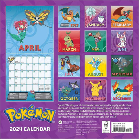 Calendrier 2024 - Pokémon