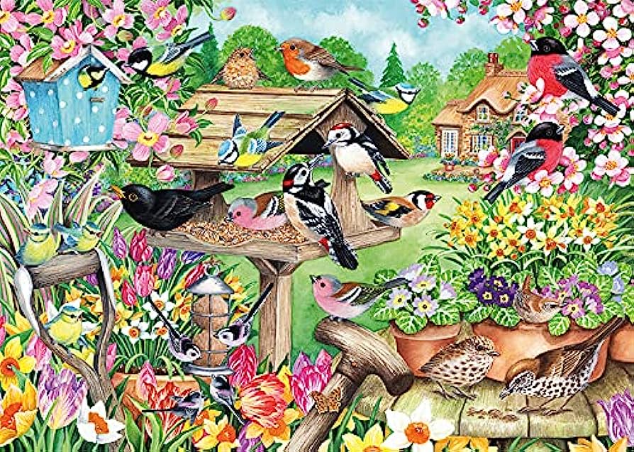 PZ500 Oiseaux de printemps dans le jardin