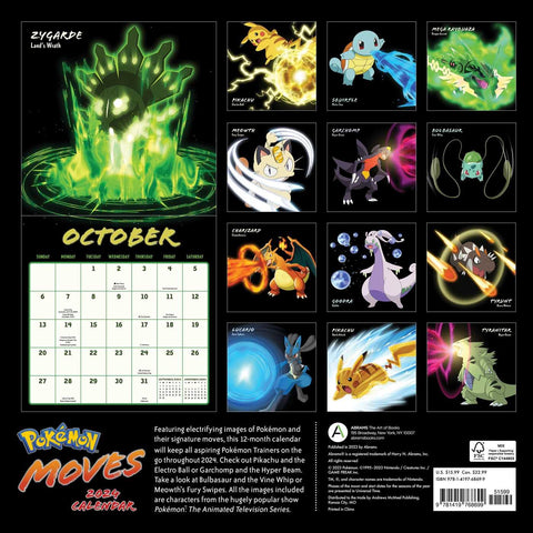 Calendrier 2024 - Pokemon Moves