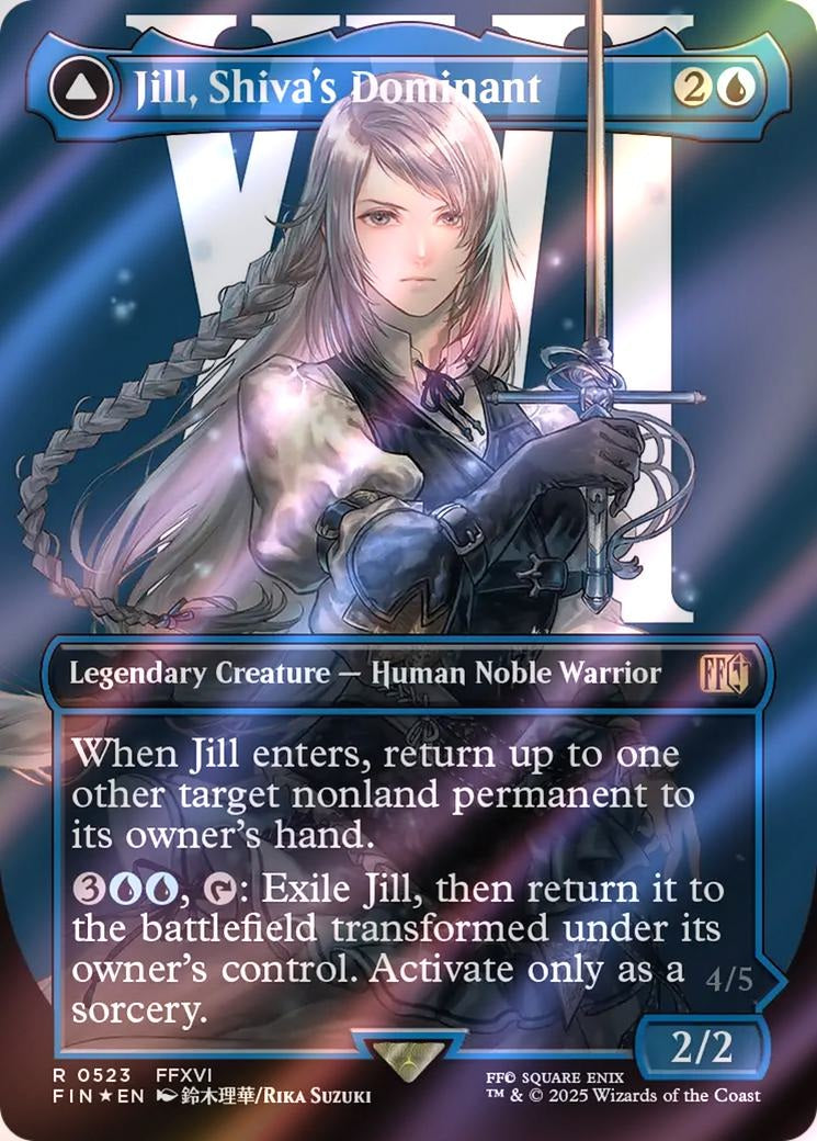 Jill, Shiva's Dominant - Borderless - Surge Foil - Near Mint #523 Final Fantasy FFXVI