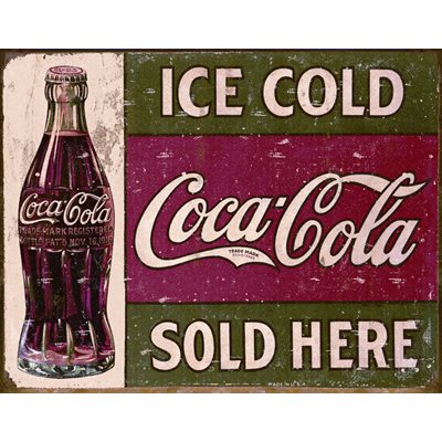 Coca-Cola Sold Metal Sign 
