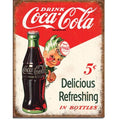 Enseigne Metal Coca-Cola 5 Cents