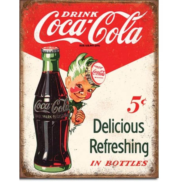 Enseigne Metal Coca-Cola 5 Cents