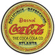 Enseigne Metal Ronde Bois Coca-Cola
