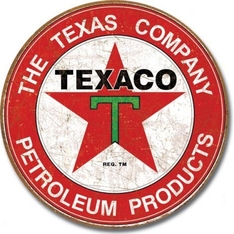 Enseigne Metal Ronde Texaco Petrolium