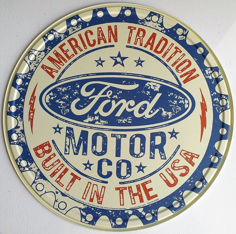 Enseigne Metal Ronde Ford Motor
