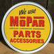 Enseigne Metal Ronde Mopar Parts