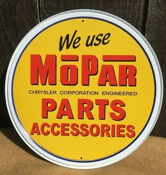 Enseigne Metal Ronde Mopar Parts