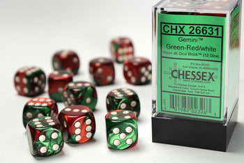 12 D6 Gemini Vert-Rouge/Blanc
