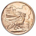 1 Oz Copper-Welsh Red Dragon