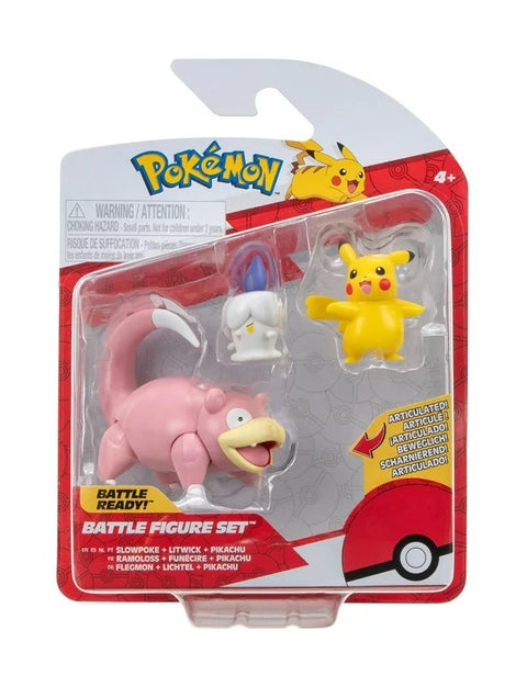 Pokémon Battle Figure Slowpoke-Litwick-Pikachu