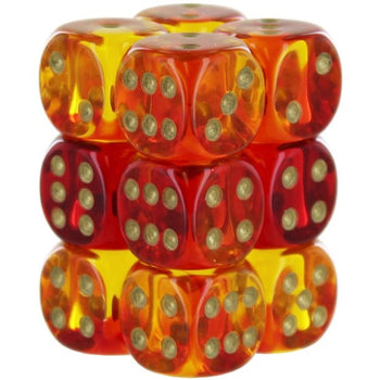 12 D6 Transp. Rouge-Jaune/Or