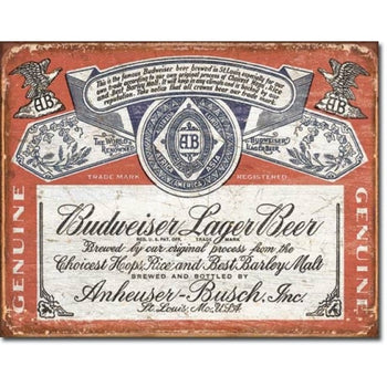 Enseigne Metal Budweiser Lager
