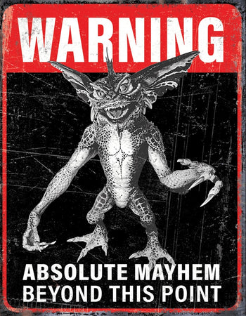 Enseigne Metal Gremlins Warning