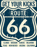 Enseigne Metal Route 66 États