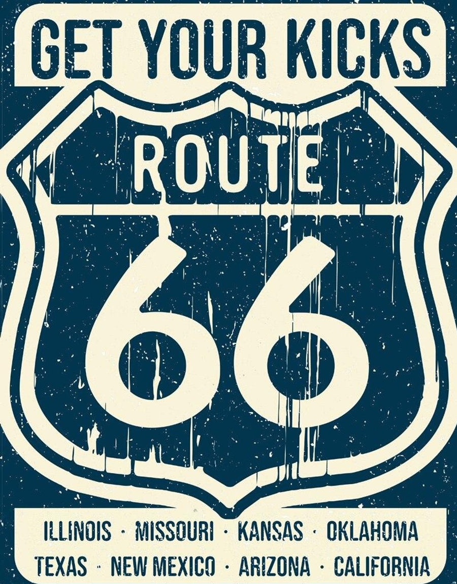 Enseigne Metal Route 66 États