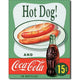 Metal Hot Dog &amp; Coke sign