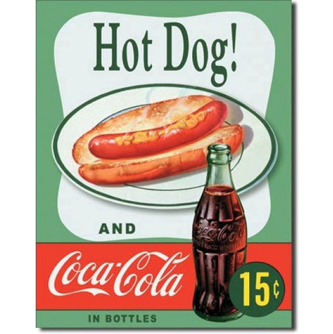 Enseigne Metal Hot Dog & Coke