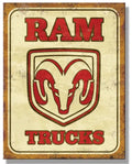 Enseigne Metal RAM Trucks