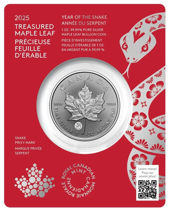 2025 1 Oz Feuille D'Érable - Année Du Serpent