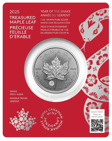 2025 1 Oz Maple Leaf - Year of the Snake