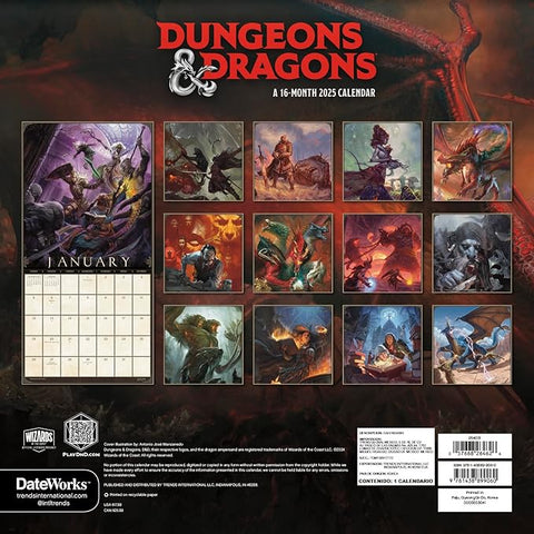 Calendrier 2025 - Dungeons & Dragons