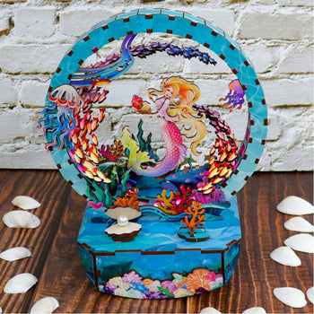 PZ 3D Wooden Mermaid Lamp