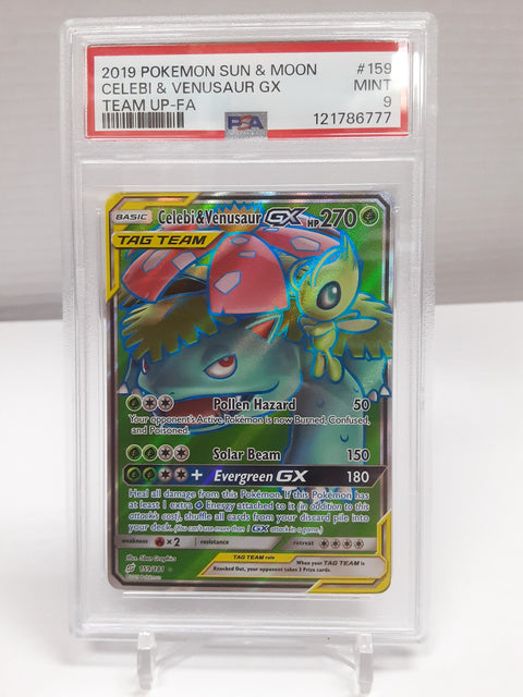 Celebini & Venusaur GX 159/181 PSA Mint 9 Sun & Moon Team-UP