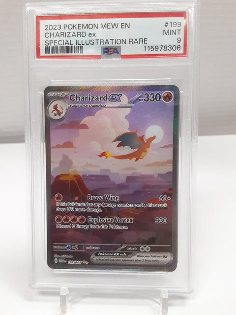Charizard EX 199/165 PSA Mint 9 MEW